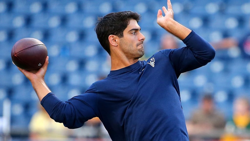 Jimmy Garoppolo: “Even social media, I’m not out there a ton. But my life’s looked at differently. I’m under a microscope.” Photo: by Maddie Meyer/Getty Images)