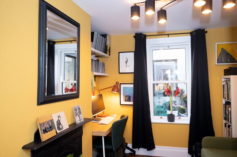 Home office: Given their professions and having lived there for some time before the first hard-hatted builder arrived, the Dobbins had a very clear idea of what they wanted for their family of four. Photograph: Tom Honan