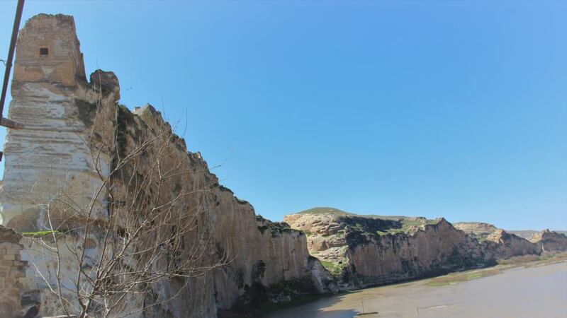 Opponents of the Ilisu dam say its reservoir will reach the height of the castle window seen on the upper left. Photograph: Stephen Starr