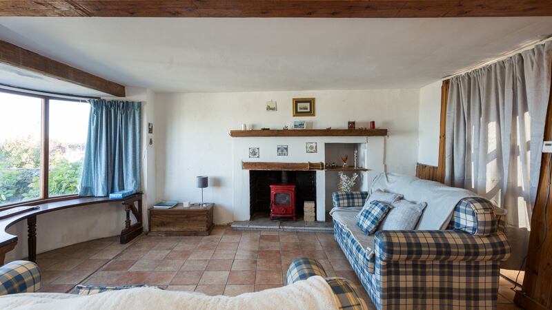 Living room with wood -burning stove