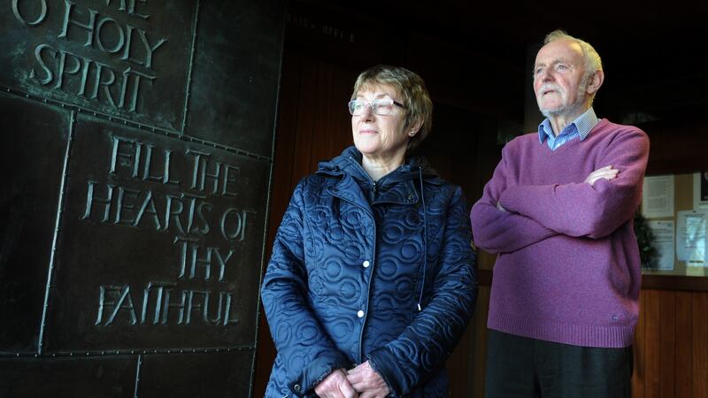 Phil Dunne (left) and Brendan Butler from We Are Church Ireland. Photograph: Aidan Crawley