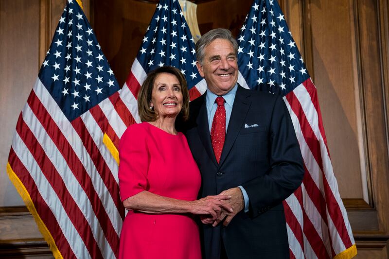 Nancy Pelosi with her husband Paul in 2019. Photograph: Doug Mills/The New York Times