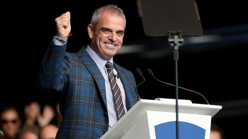 Europe team captain Paul McGinley during the Opening Ceremony ahead of the 40th Ryder Cup at Gleneagles. Photograph: Ross Kinnaird/Getty Images