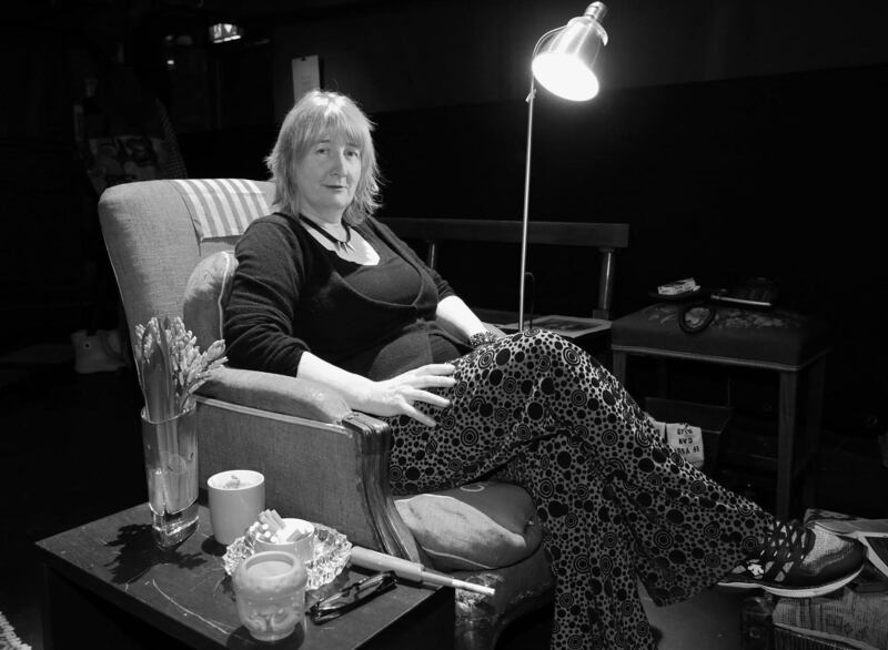 Christina Rehill at the opening of her installation “Wits End” about the American writer Dorothy Parker at Smock Alley, Dublin. Photograph: Brian Mcevoy