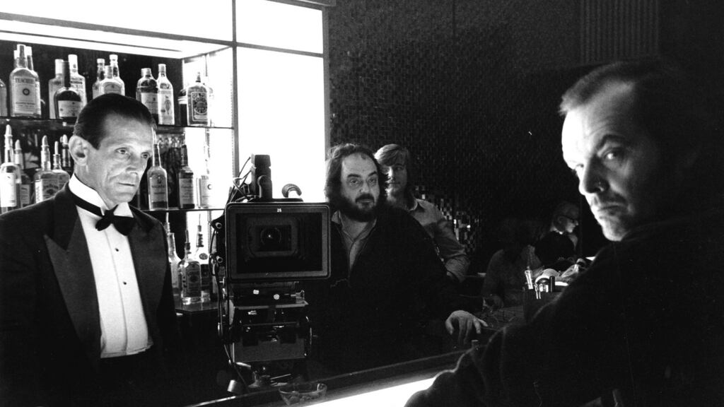 On the set of The Shining (1980), above, from left, Barry Dennen, Stanley Kubrick and Jack Nicholson. Photograph: © Warner Bros