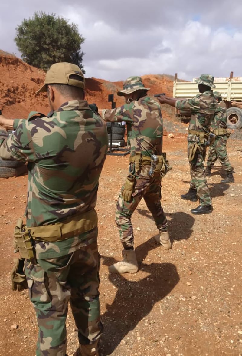 Libyan troops on the firing range