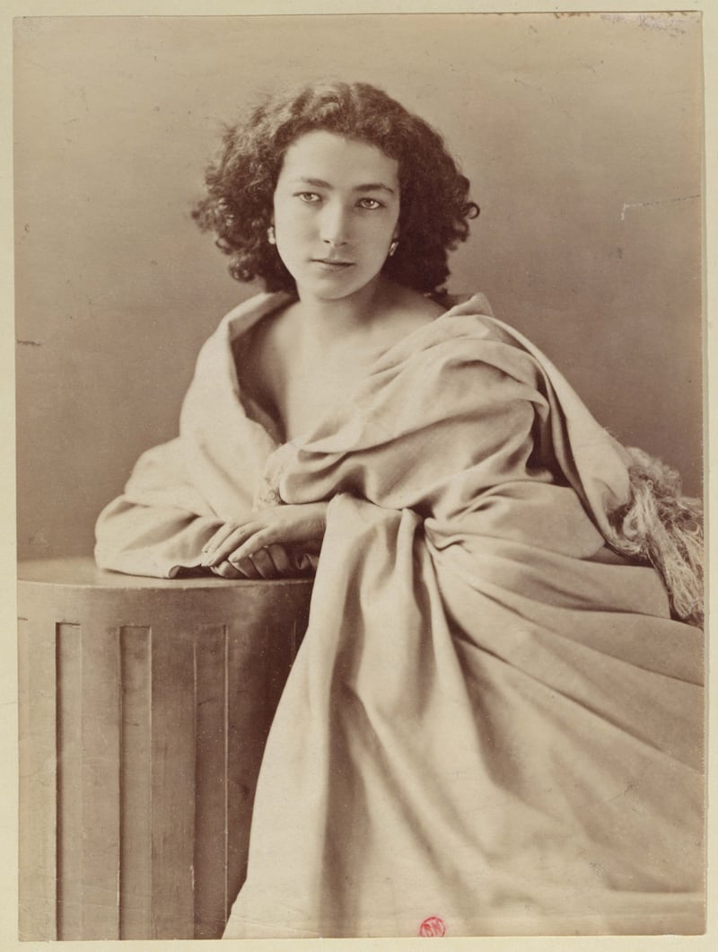 Sarah Bernhardt cloaked in white in 1859 in Paris. Photograph: Félix Nadar/Bibliothèque nationale de France