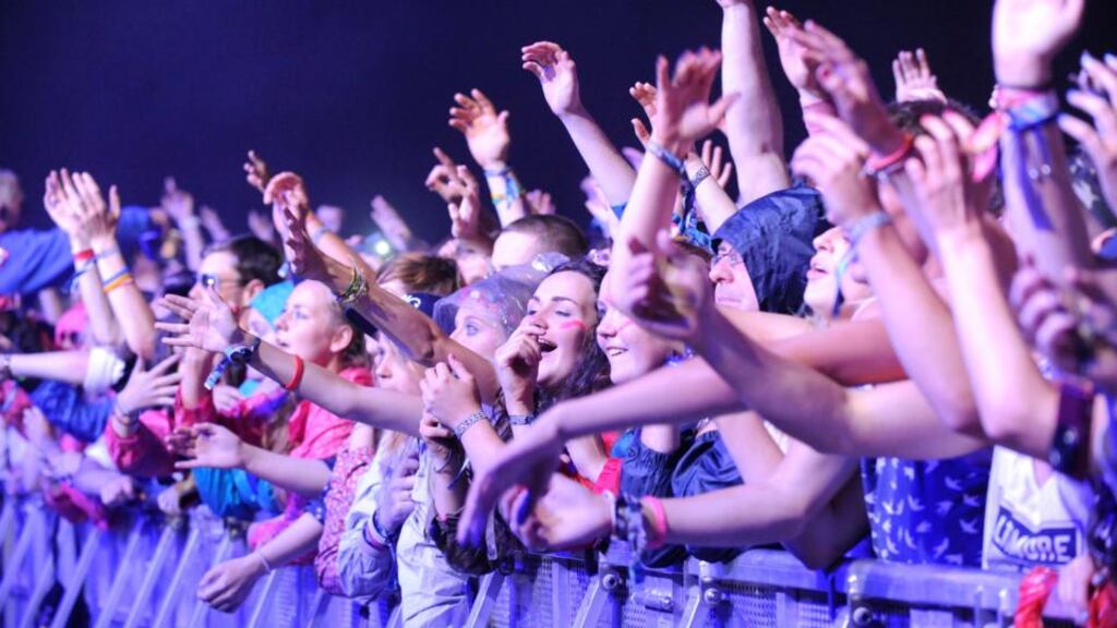Crowd at Example performance, main stage Oxegen festival 2013. Photograph: Patrick O’Leary