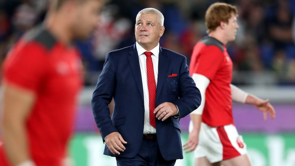 Wales’ head coach Warren Gatland has made nine changes for his side’s Rugby World Cup third place playoff against New Zealand. Photo: Billy Stickland /Inpho