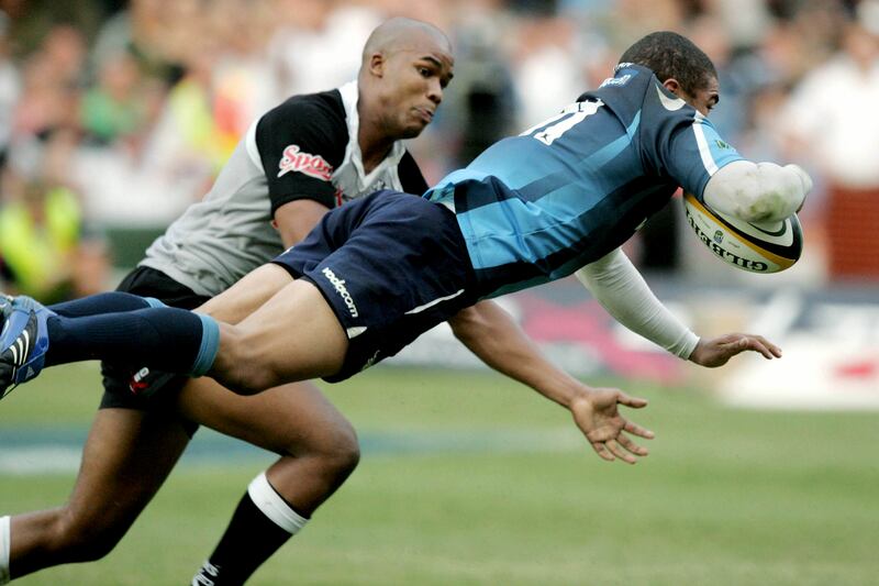 Bryan Habana scores the winning try for the Bulls during the 2007 Super 14 final against the Sharks in Durban. Photograph: Duif du Toit/Gallo Images/Getty