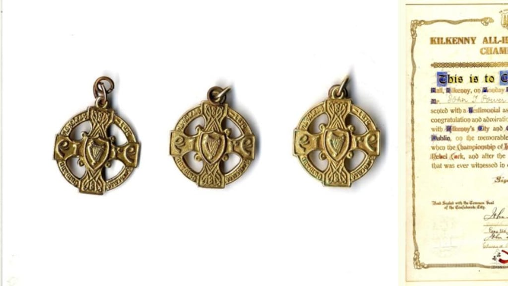 Along with a framed certificate from the Kilkenny city council, the All-Ireland medals fetched €40,000.