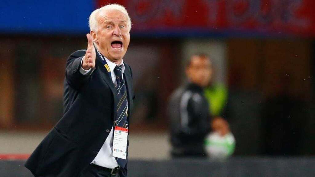 Republic of Ireland coach Giovanni Trapattoni reacts during their World Cup qualifying defeat to Austria in Vienna. Photograph: Reuters.
