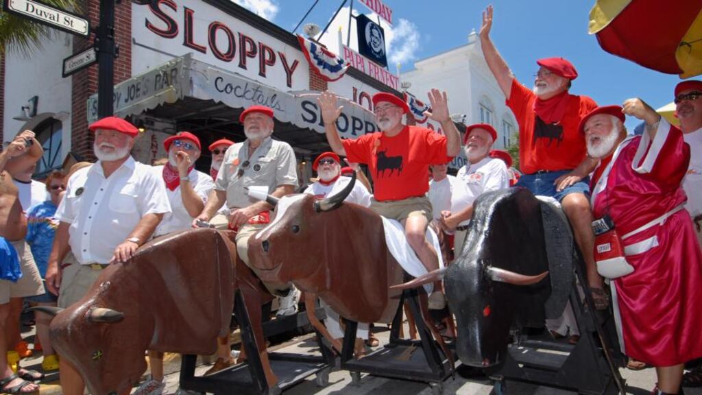The Running of the Bulls, a highlight of the Hemingway Days Festival in Key West