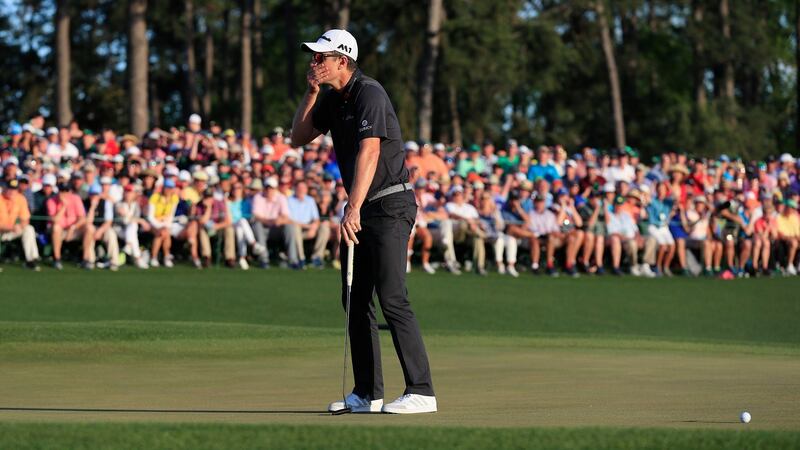 Rose’s birdie putt misses at the 18th during regulation play. PHoto: Tannen Maury/EPA