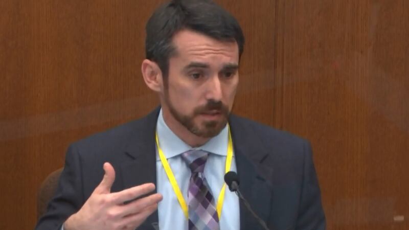 Former police officer, law professor and expert on the use of force Seth Stoughton told the trial that ‘no reasonable officer’ would have used the level of force Mr Chauvin applied on Mr Floyd. Photograph: Court TV via AP/Pool