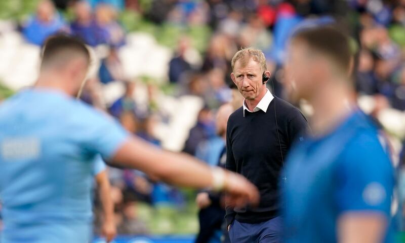 Leinster head coach Leo Cullen during the Investec Champions Cup quarter-final match at the Aviva. Photograph: Niall Carson/PA Wire