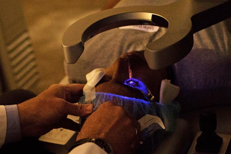 Justin Puglisi undergoing Lasik eye surgery.