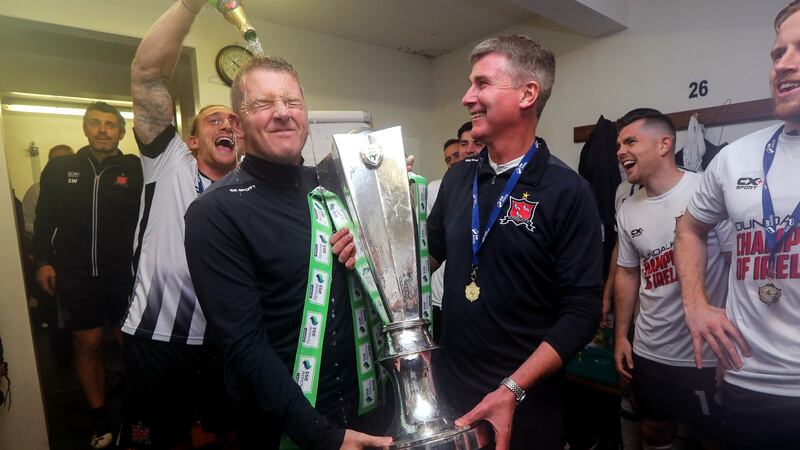 Vinny Perth (left) takes over from Stephen Kenny at Dundalk. Photo: Ryan Byrne/Inpho