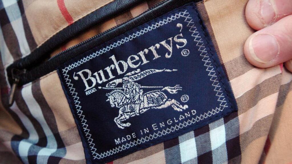 British luxury brand Burberry maintained its full-year guidance as it posted an 18 per cent rise in first quarter underlying retail revenue. Photograph: Barry Batchelor/PA Wire.