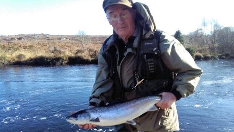 First salmon of 2018 from Lackagh River for John McLaughlin and released by his dad Dermot.