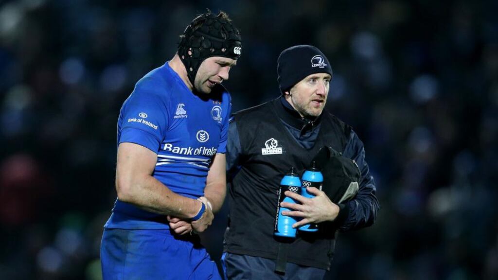 Leinster flanker Kevin McLaughlin faces 12-weeks on the sideline after undergoing surgery on a shoulder injury he picked up in his side’s 21-11 win over Connacht (Photograph: INPHO/Dan Sheridan)