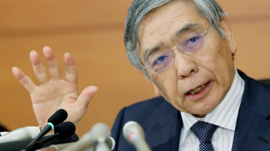 Bank of Japan governor Haruhiko Kuroda. The bank’s board pledged to expand the monetary base until inflation is stable above the 2 per cent target. Photograph: STR/AFP/Getty Images