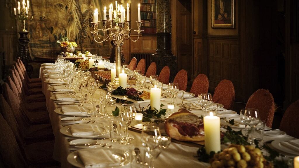 Dining room at Castle Leslie, Co Monaghan.