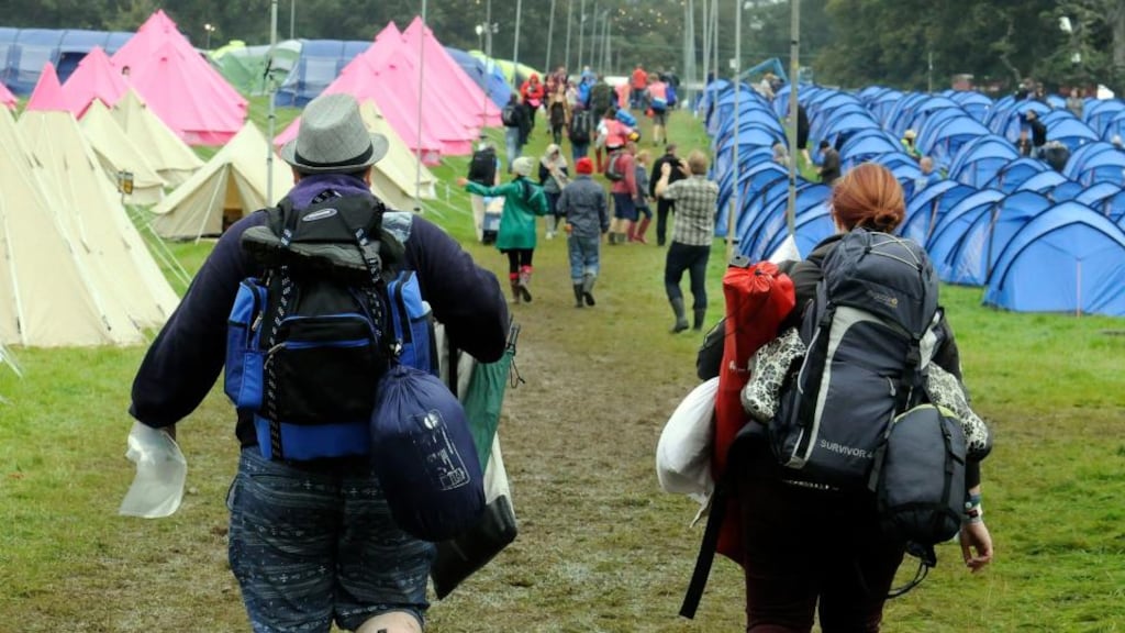 The first campers arrive at Electric Picnic in Stradbally, Co Laois. Photograph: Dave Meehan