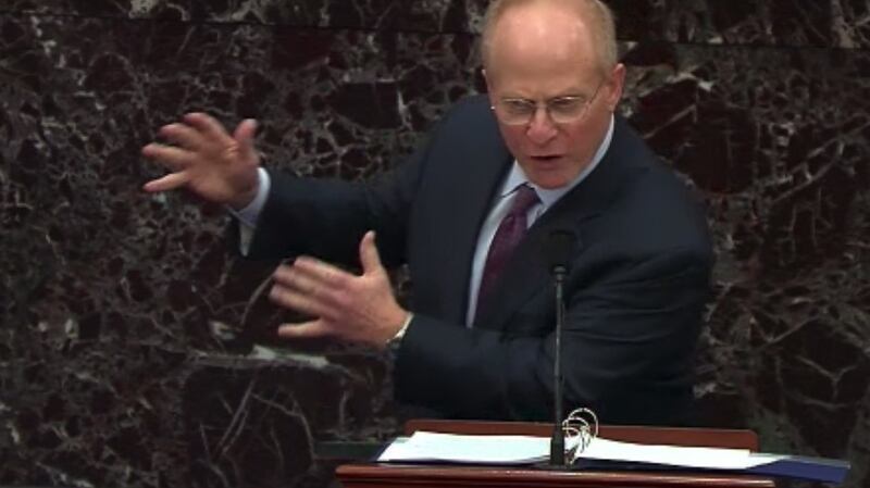 David Schoen, defence attorney for Donald Trump, speaks in the Senate chamber. Screenshot: Senate Television/Bloomberg