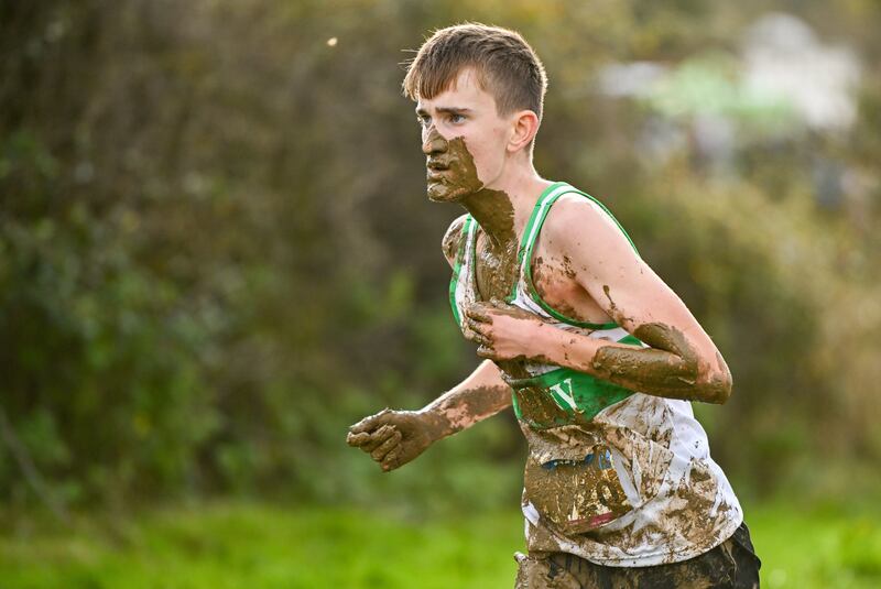 Mark O'Callaghan competing in the Boys U-18 5,000m. Photograph: Ben McShane/Sportsfile