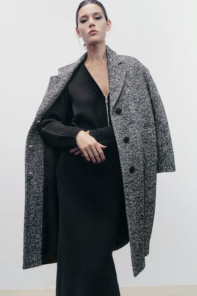 Herringbone coat, Zara, €99