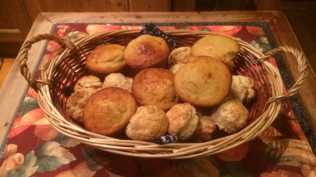 Stephen Lucek’s bacon, maple and pecan cornbread muffins and buttermilk biscuits