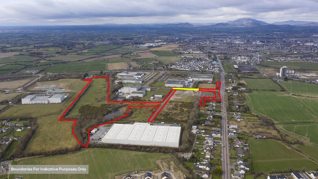 An aerial view of the Dundalk site shows its proximity to existing employers and the road network