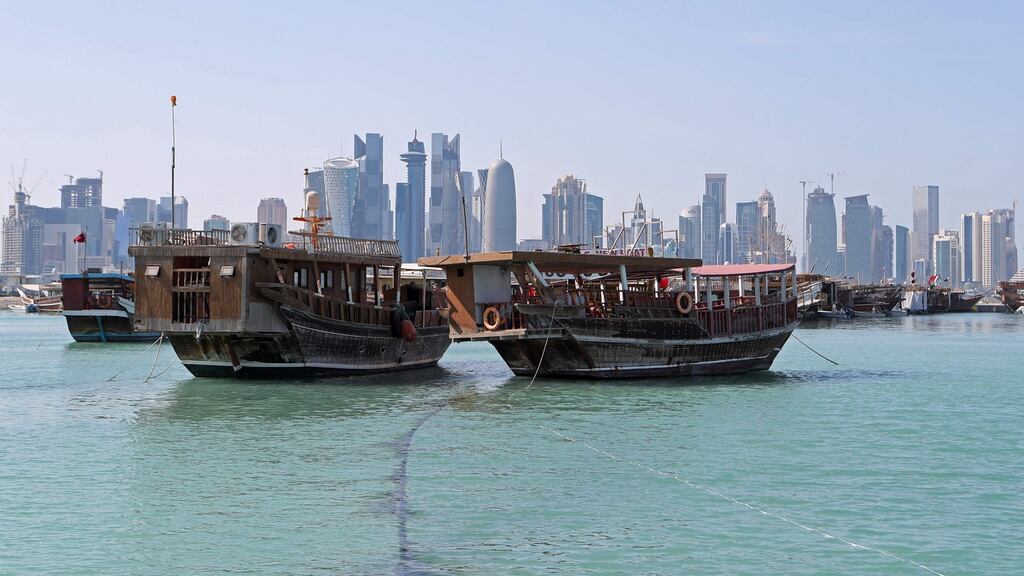 Boats in the port along the corniche in Doha. Arab nations including Saudi Arabia and Egypt cut ties with Qatar, accusing it of supporting extremism. Photograph: AFP/Getty Images