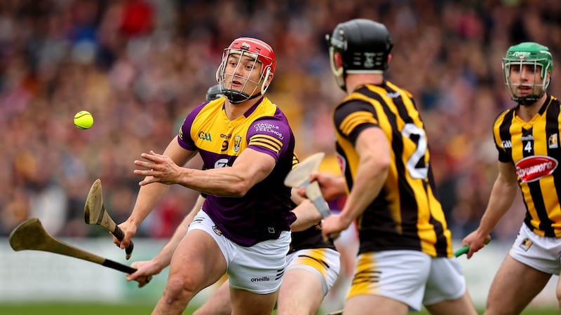 Wexford’s Lee Chin in action against Kilkenny in the Leinster SHC round-robin at UPMC Nowlan Park. Photograph: Ryan Byrne/Inpho