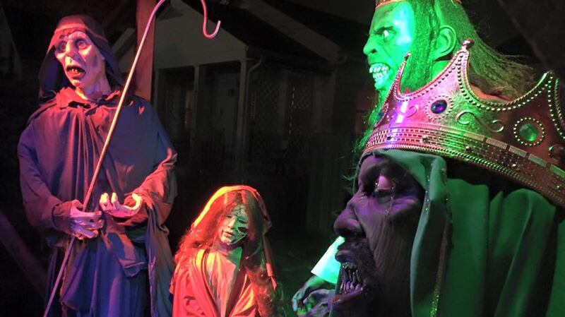 The display has caused controversy among local planning officials and at least one religious group. Photograph: Jasen and Amanda Dixon/Zombie nativity scene/Facebook