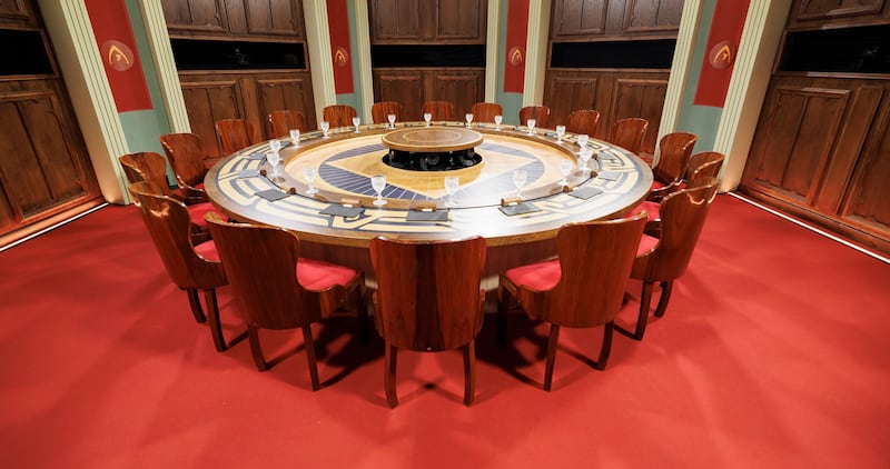 The Traitors Ireland: The Round Table, where the cast members meet nightly to decide who to banish. Photograph: Andres Poveda/RTÉ