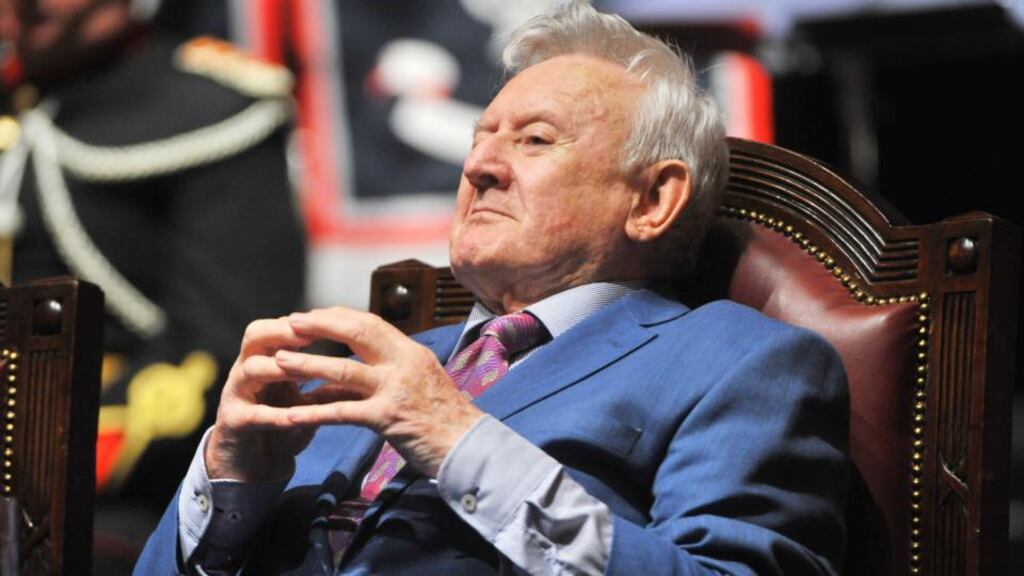 Niall Toibin at a ceremony in Cork city hall where he was bestowed with the Freedom of the City of Cork in recognition of his lifetime contribution to film, stage and television. Photograph: Daragh Mc Sweeney/Provision
