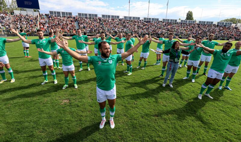 Ireland training session in the Stade de la Vallee, Tours, France, on Saturday. Photograph: Dan Sheridan/Inpho