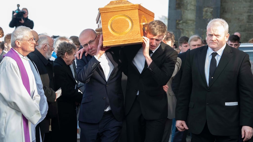 The remains of Cameron Blair are removed from St Mary’s Church, Bandon, Co Cork. Photograph: Michael Mac Sweeney/Provision