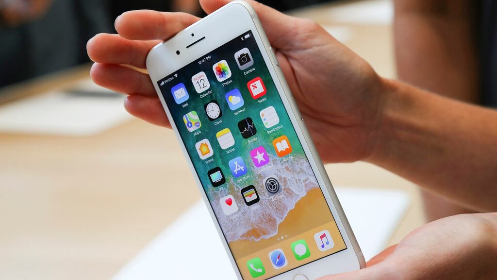 The iPhone 8 Plus. A new study from the IMF shows that sales of iPhones accounted for about 2% of Irish economic growth in 2017. Photograph: Jim Wilson/The New York Times