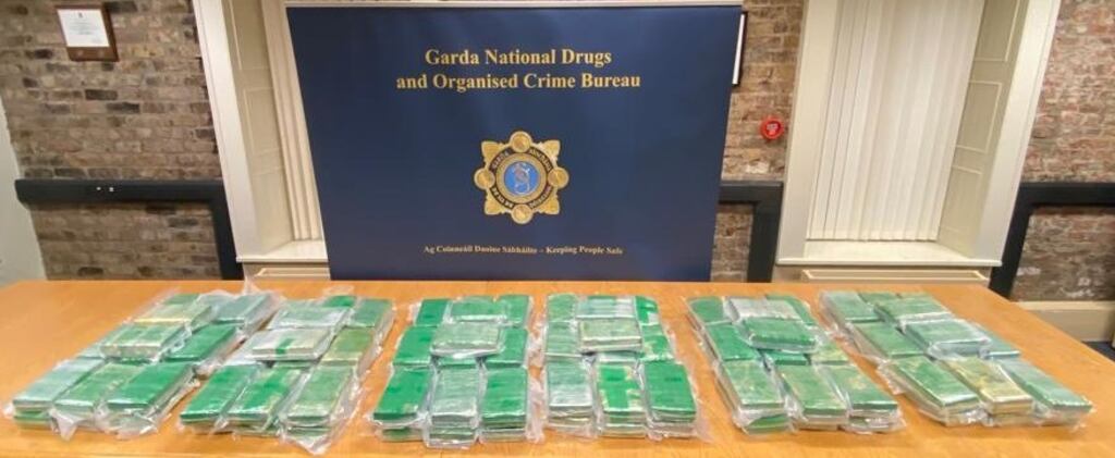 Cocaine worth an estimated €8.4m was seized in Co Westmeath. Photograph: Garda Press Office