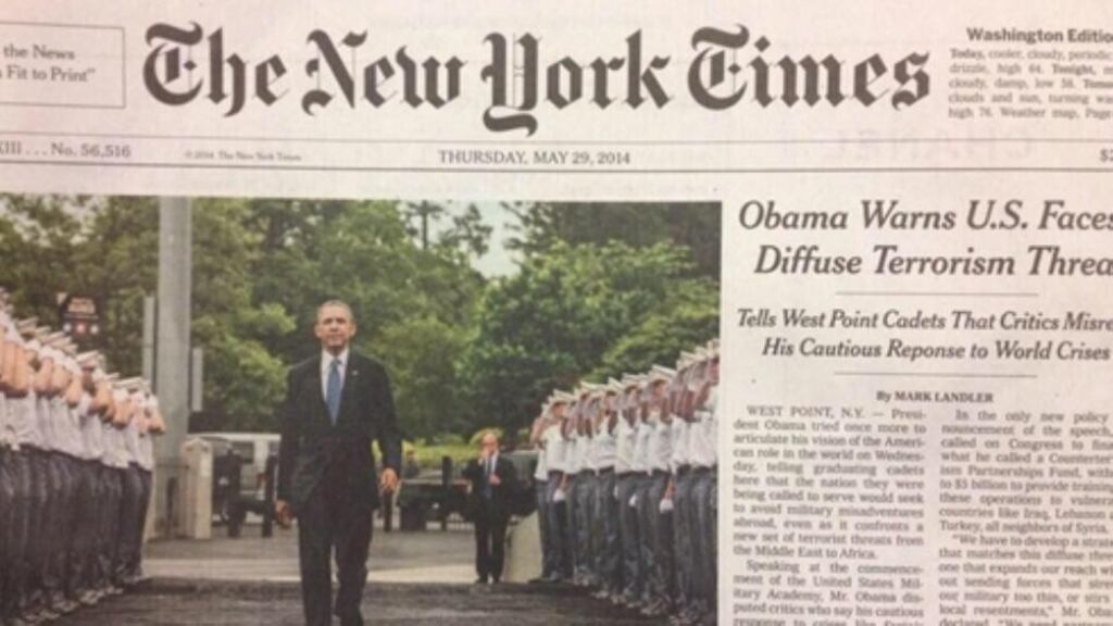 Earlier this summer the New York Times carried a front-page story about a speech Barack Obama had given on US foreign policy with a headline referring to his “Cautious Reponse to World Crisis”.