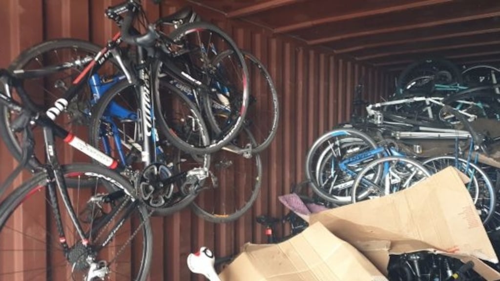 The stolen bicycles were found in a container in Newcaslte, Co Dublin in December. Photograph: An Garda Síochána