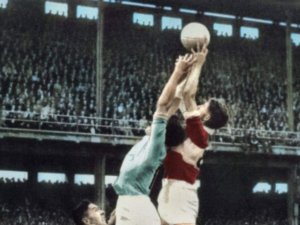 Derry's Jim McKeever fielding the ball. Photograph: Derry GAA