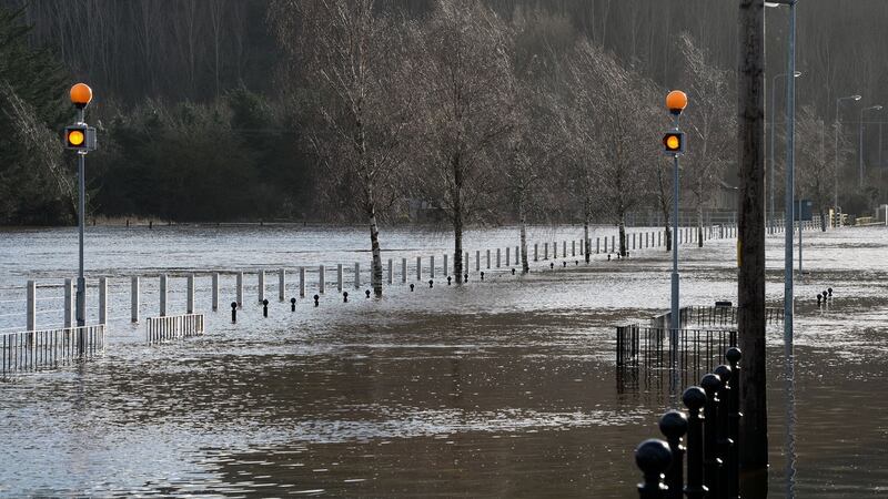 Clonmel: water made some bridges impassable over the river Suir on Sunday. Photograph: Eric Luke
