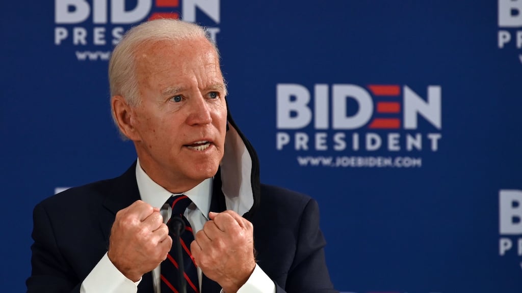 Democratic presidential candidate JoeBiden has proposed partially reversing US president Donald Trump’s tax cuts. Photograph: Jim Watson/AFP via Getty Images