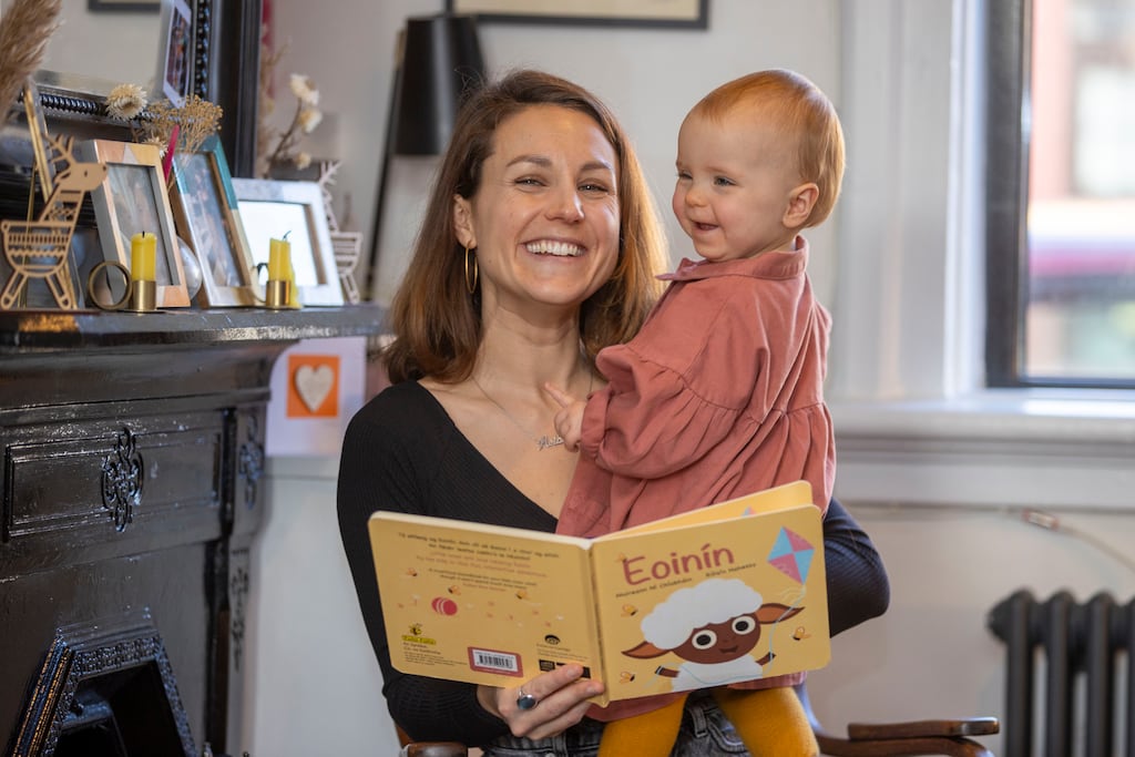 Sorcha Pollak and her daughter Aoibh (13 months), who is being raised as an Irish speaker. Photograph: Tom Honan