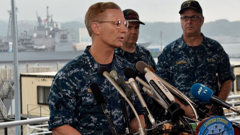 Vice-admiral Joseph Aucoin, who was sacked last week as commander of the US 7th Fleet. Photograph: Peter Burghart/AFP/Getty Images
