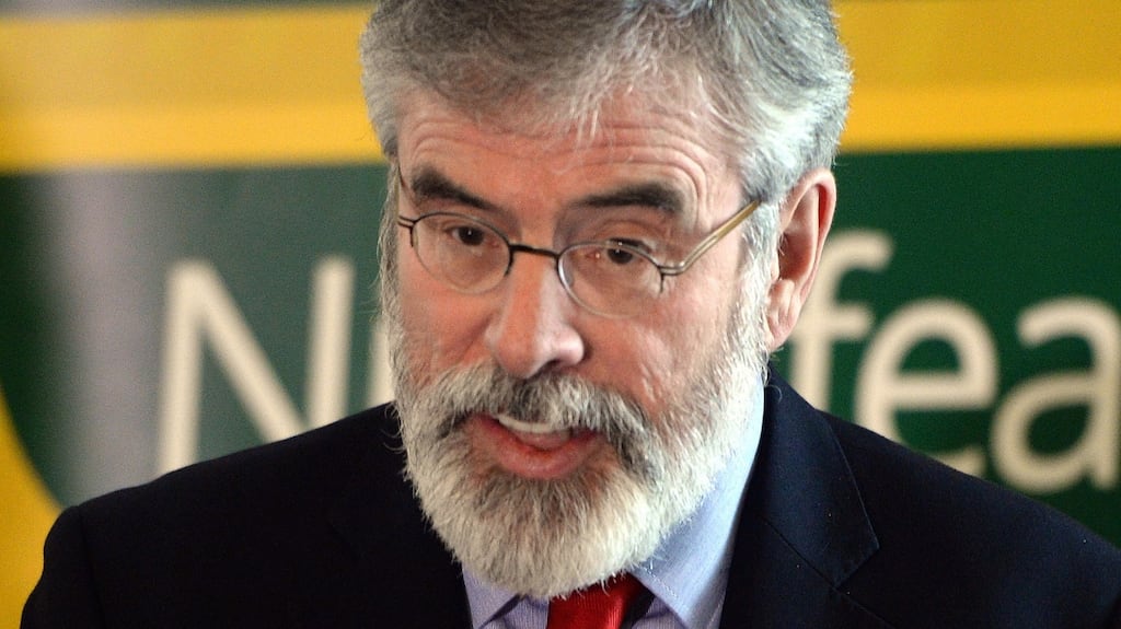 Gerry Adams has again said he received information about Brian Stack’s murderers from his son, Austin. Photograph: Eric Luke